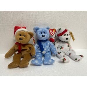 LOT 3 TY Beanie Baby  Teddy Bears Retired Plush Toy